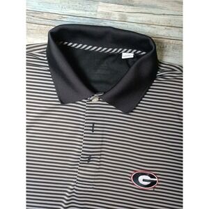 Cutter & Buck Mens Short Sleeve Size Large Georgia Bulldogs Striped Polo